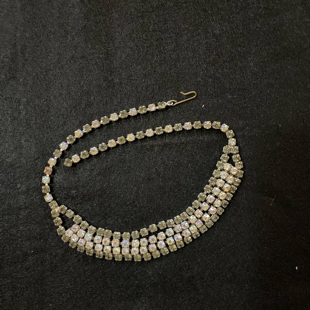 Black and crystal choker